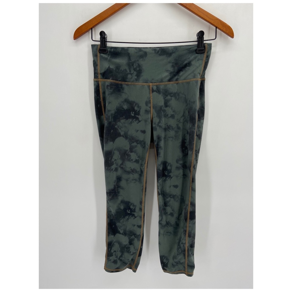 Athleta Army Green Tie Dye Chaturanga Leggings - Picture 1 of 7
